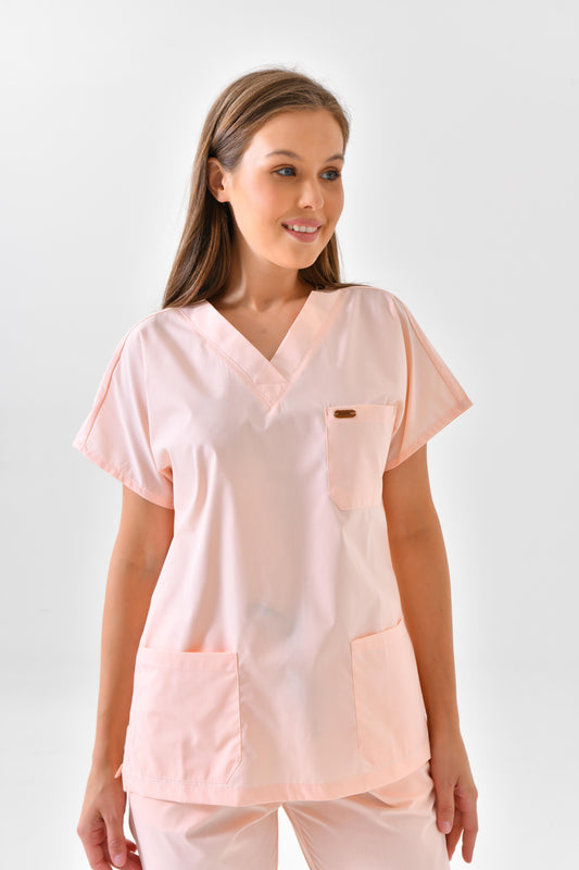 Damski bezowy komplet medyczny – tericotton