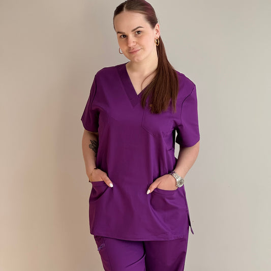 Fioletowy komplet jogger z lycrą