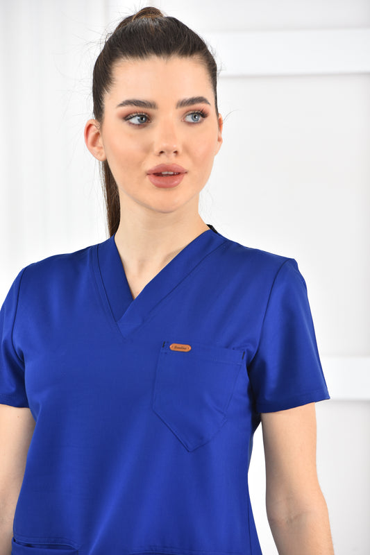 Granatowy komplet medyczny jogger