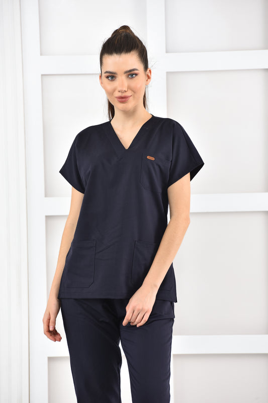 Czarny komplet medyczny – tkanina tericotton