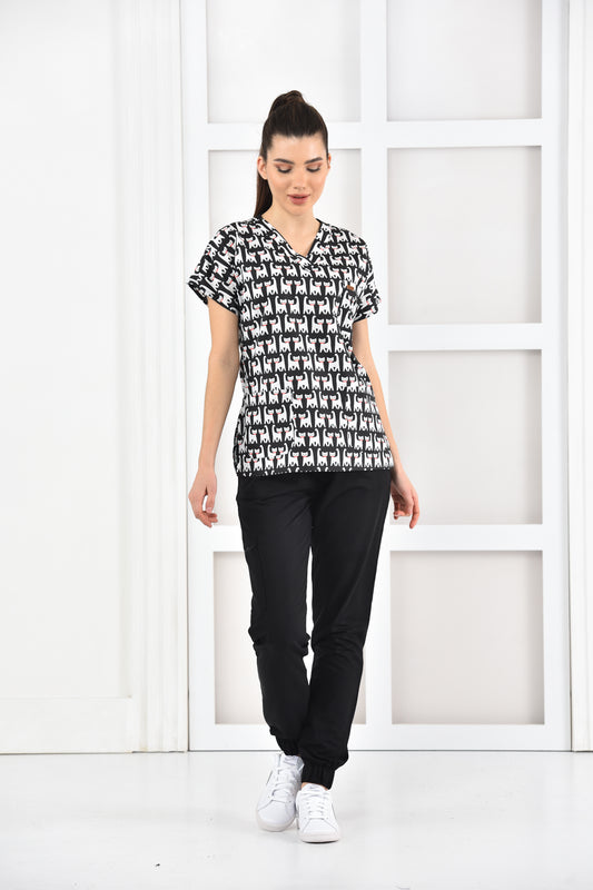 Bluza medyczna z nadrukiem