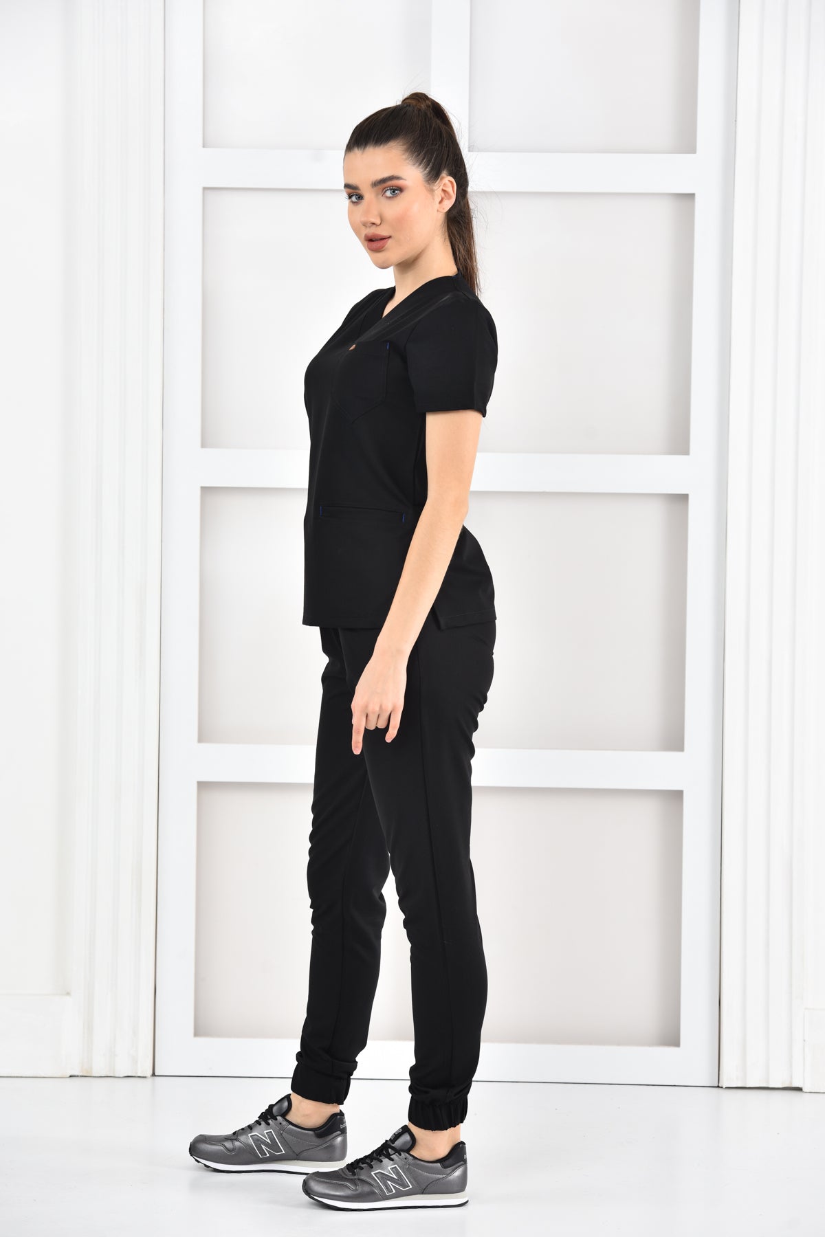 Czarny komplet jogger z lycrą