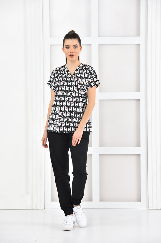 Bluza medyczna z nadrukiem