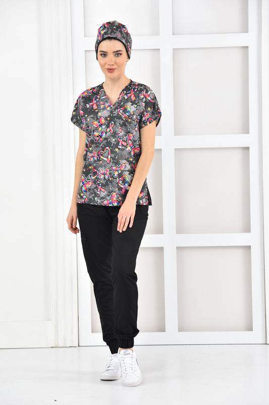 Bluza medyczna z nadrukiem