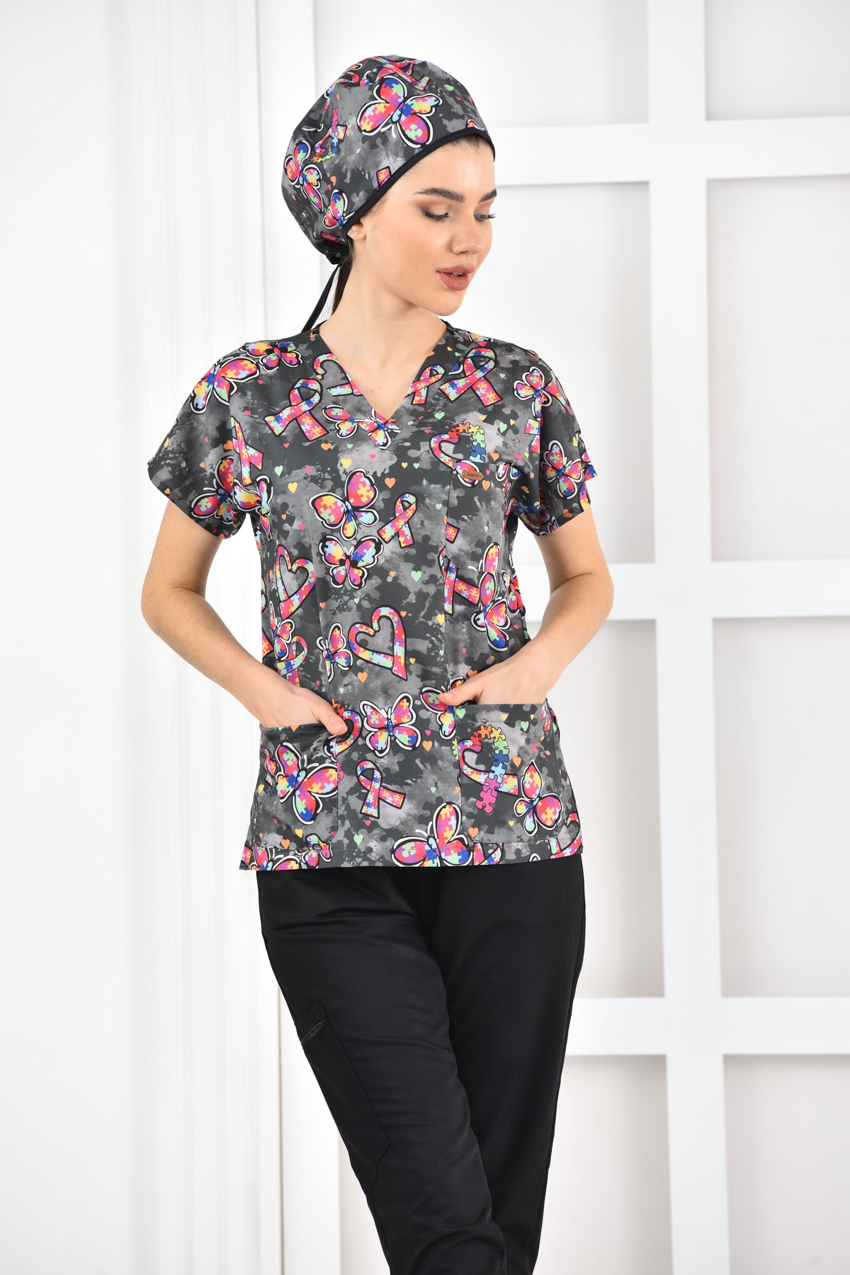 Bluza medyczna z nadrukiem