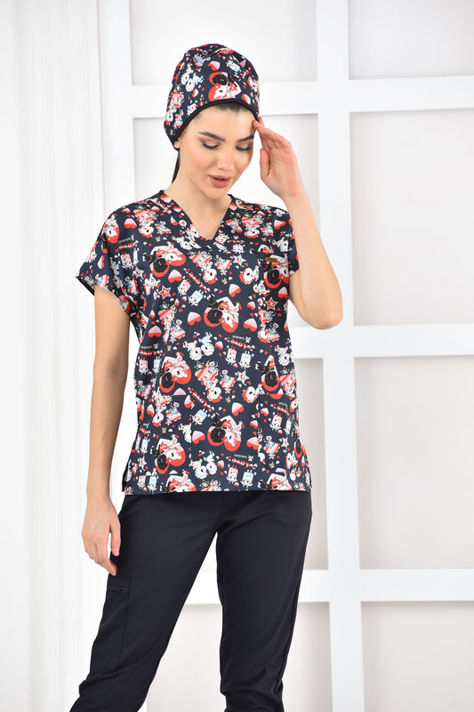 Bluza medyczna z nadrukiem