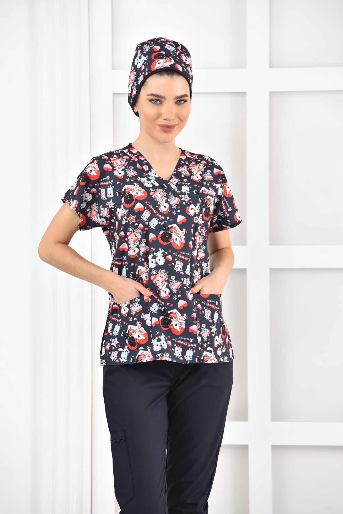 Bluza medyczna z nadrukiem